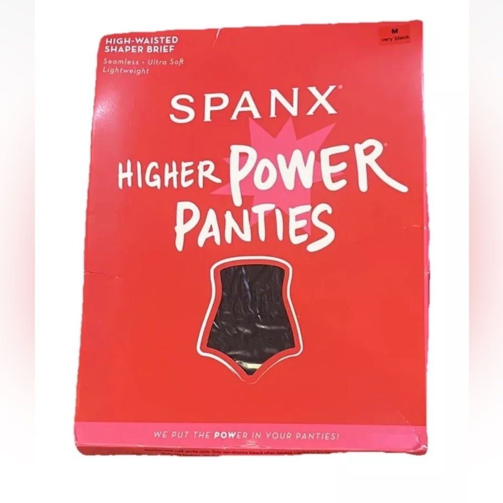 SPANX Women's Higher Power Seamless Panties Very Black Sz Medium Shaping Briefs
